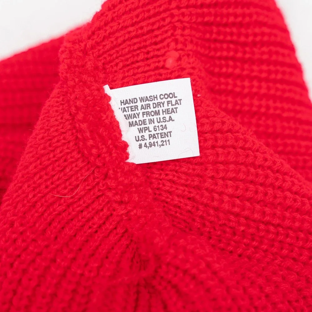 Vtg Red Balaclava Ski Mask Snow Eye Cut Out One Size 70s 80s USA‎ Made